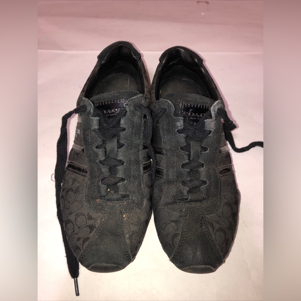 Coach New York Remonna Shoes Women’s Size 9 B Sneakers Lace Up Canvas Black